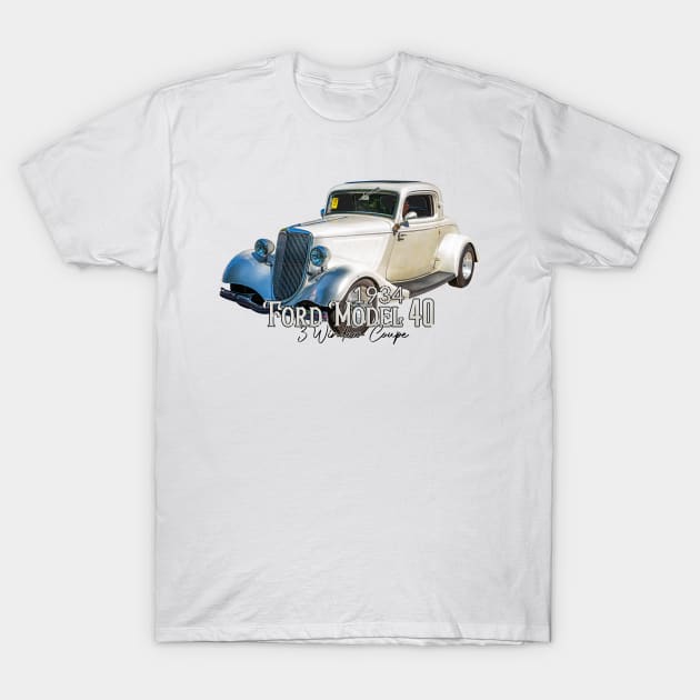 1934 Ford Model 40 3 Window Coupe T-Shirt by Gestalt Imagery